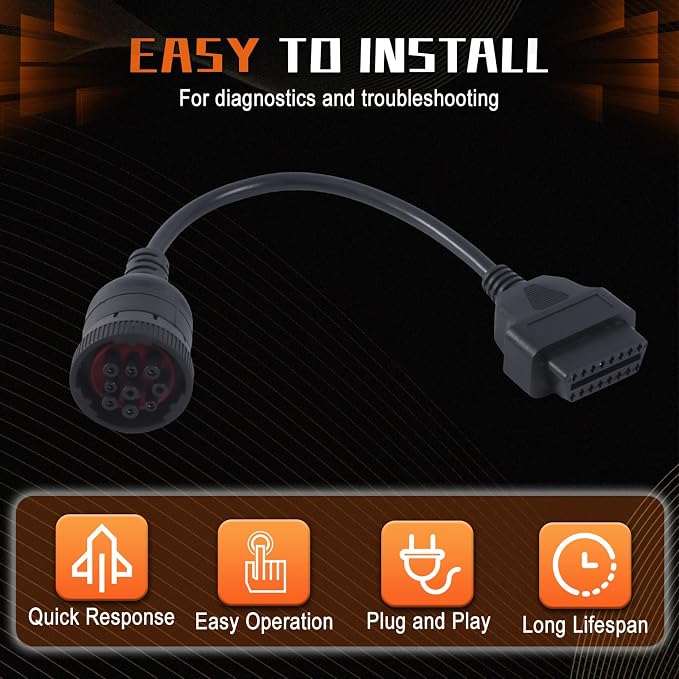 PANGOLIN 88890302 Scanner Cable 9 Pins for Volvo 88890300 Truck Diangostic Scanner Cable Truck Vehicle Spare Parts