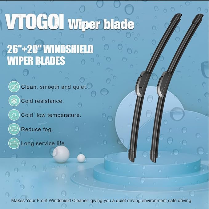 OEM Windshield Wiper Blades Replacement for Ford Edge 2007-2014 Lincoln MKX 2007-2015, All Weather Original Factory Quality Front & Rear Wipers Set 26"+20"+14" (Pack of 3)