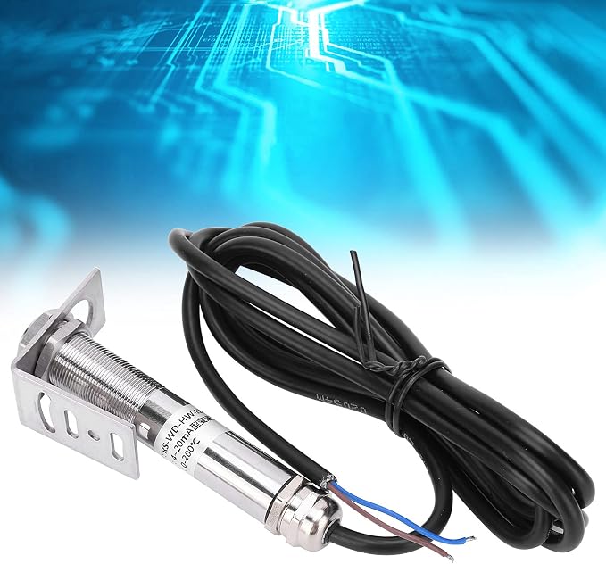 Walfront Non-Contact Infrared Temperature Sensor 4-20mA Transmitter 10-30VDC 0-200°C High Temperature Sensor
