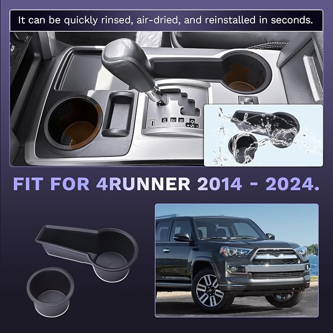 RUNROAD Center Console Organizer Compatible with 2014-2024 Toyota 4Runner Accessories, Cup Holder Insert for 4Runner Glove Box Dividers Center Console Gear Shift