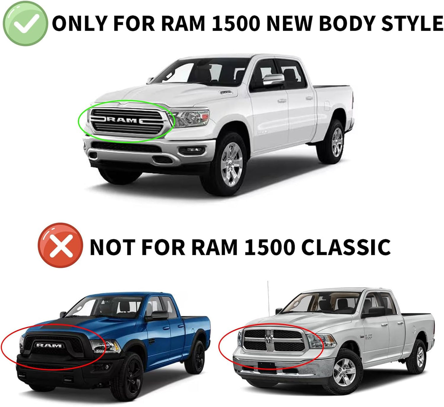 Window Visors Rain Guards for 2019-2025 Dodge Ram 1500 Quad Cab (New Body Style), Window Vent Wind Deflectors Visors Shades for 19-25 Ram 1500 (2 Full-Size Doors, 2 Half-Size Doors)