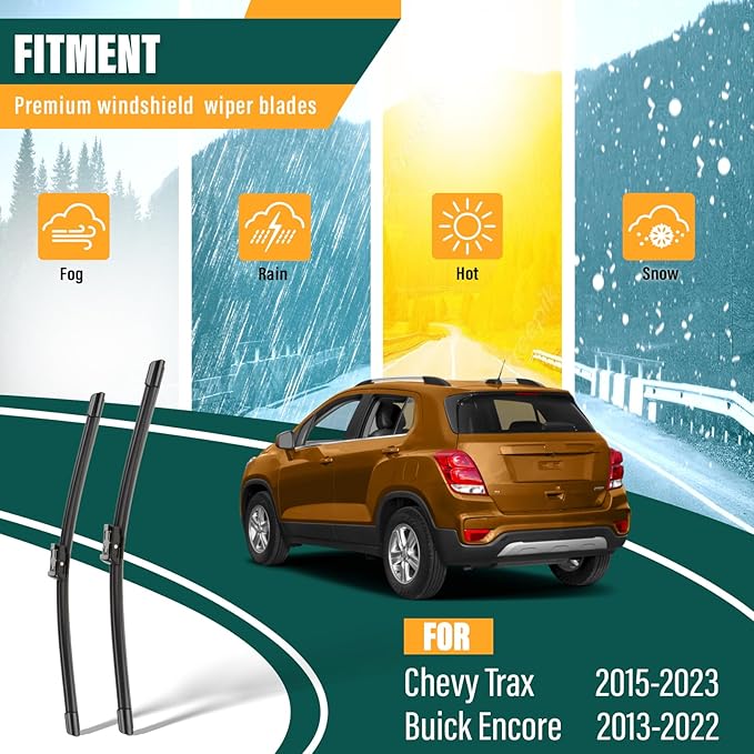 Windshield Wiper Blades Replacement for Chevy Trax 2015-2023, Buick Encore 2013-2022 Original Factory Quality - 26" 14" (Pack of 2)