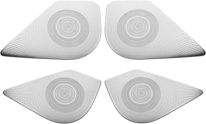 4PCS Stainless Steel Front & Rear Door Speaker Covers Trim Compatible with Kia K4 2025-2026 Accessories (Silver)
