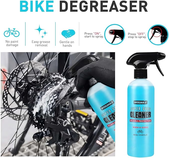 Bike Cleaner Set, 500ML - Fast-Action, Bicycle Cleaning Spray 120ml Chain Lube Brushes And Sponge Bicycle Cleaning Kit Safe on All Surfaces and Suitable for All Types of Bike.