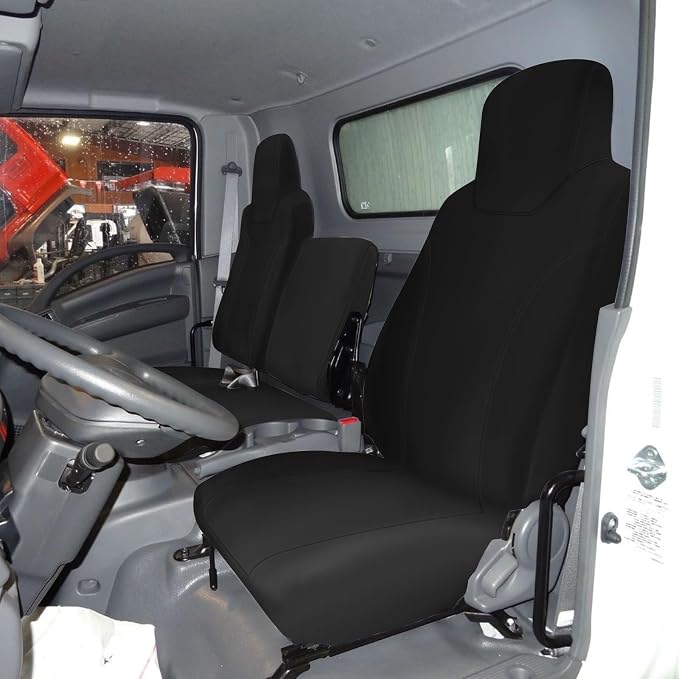 Truck Seat Cover Compatible with 2006-2024 2025 Isuzu NPR Front 40/60 Split Bench Seat Cover