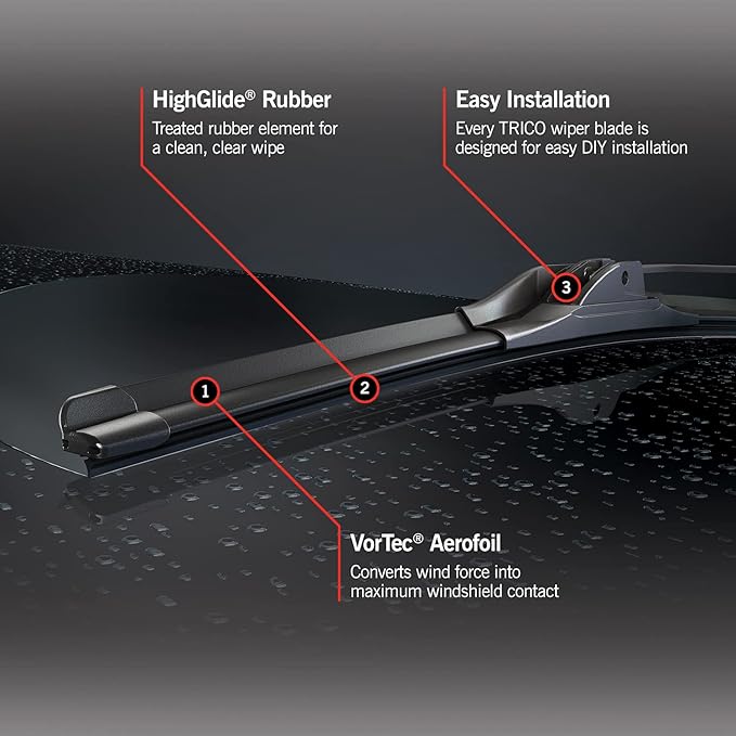 TRICO Diamond 22" + 16" Super Premium Automotive Replacement Windshield Wiper Blades (Set of 2), Passenger and Driver Side All-Weather Beam Wiper Blades for Select Vehicle Models (Item #25-2216)