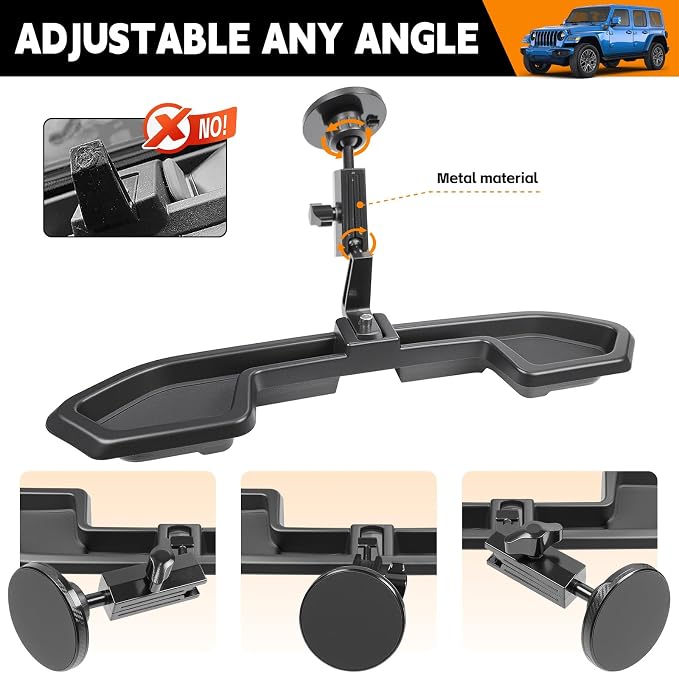 Dashboard Phone Holder Compatible with 2021-2023 Jeep Wrangler JL 4XE Center Console Organizer Dashboard Phone Multi-Mount Kit for Wrangler 4XE Accessories(JL 4XE 2021-2023)