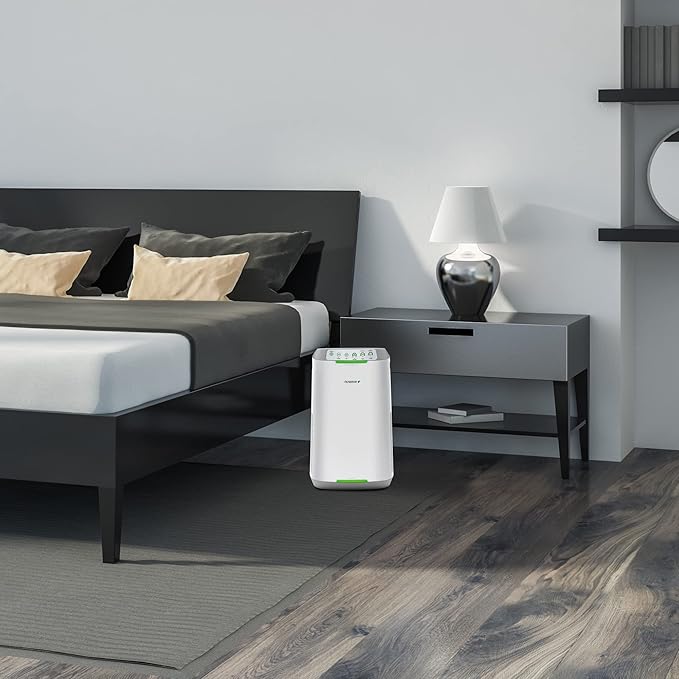 Nuwave Air Purifiers for Home Large Room, Washable and Reusable Bio Guard Filter, Air Purifier for Smoke, Dust, Pollen, Removes up to 100% Particles 3x Smaller Than HEPA, Sleep Mode