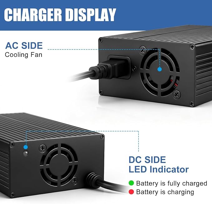 24V 10A Lithium Battery Charger 29.2V LiFePO4 Battery Smart Charger with Anderson Connector LED Indicator Special for Lithium 24V LiFePO4 Deep Cycle Rechargeable 30AH-150AH Batteries Charger