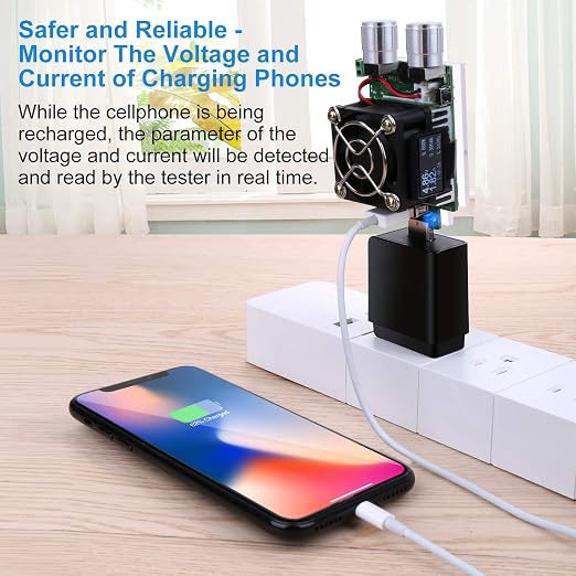 USB Power Meter, Eversame 35W Adjustable Constant Current Electronic USB Load Tester Power Discharge Resistor With QC2.0/3.0 Trigger–For Testing Chargers And Cables/The Capacity of Power Bank
