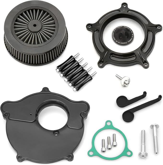 For harley air cleaner filter Sportster Softail Touring street road king glide Dyna for harley davidson air intake filters (OPS Black - Gray Filter, D-For M8 Touring/Softail 2018-UP)