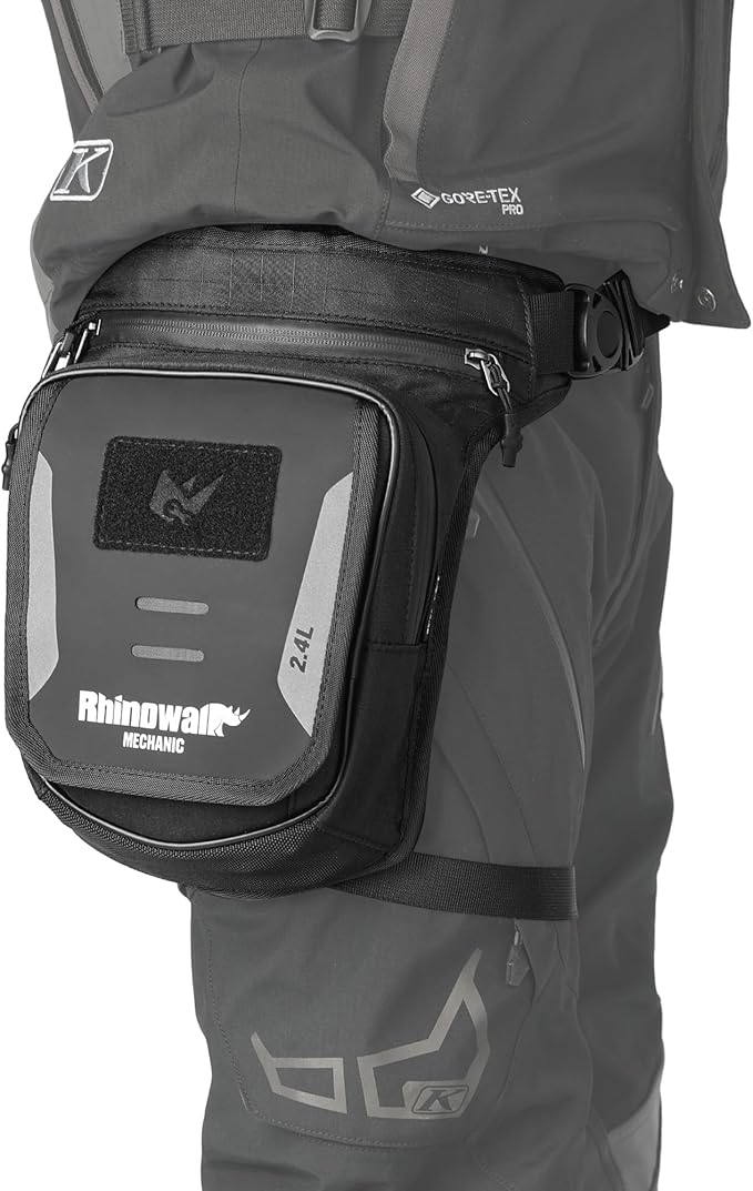 Rhinowalk Magnetic Motorcycle Tank Bag 2.4L Fuel Tank Bag with Phone Pocket Converts to Leg Waist Chest Bag Includes Straps & Rain Cover Universal Motorbike Accessories (With Magnetic)