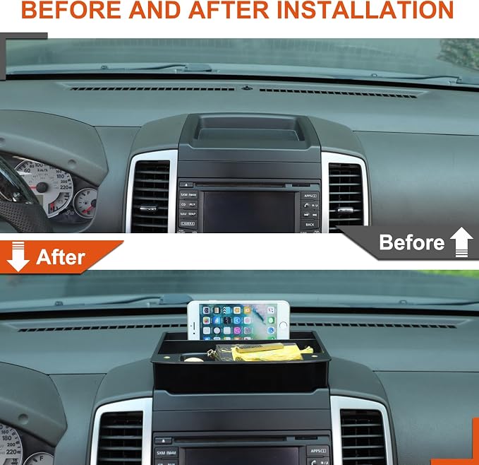 Dash Organizer Tray Compatible with Nissan Frontier 2009-2017,ABS Car Dashboard Storage Box Organizer Holder Tray Interior Accessories (Style-A)