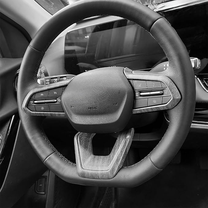 Premium Car Steering Wheel Handle Frame Cover, Compatible with Chevy Equinox 2025-2026 Accessories– Anti-Slip, Universal Fit, Easy Install & Luxury Upgrade Accessories (Wood Grain)