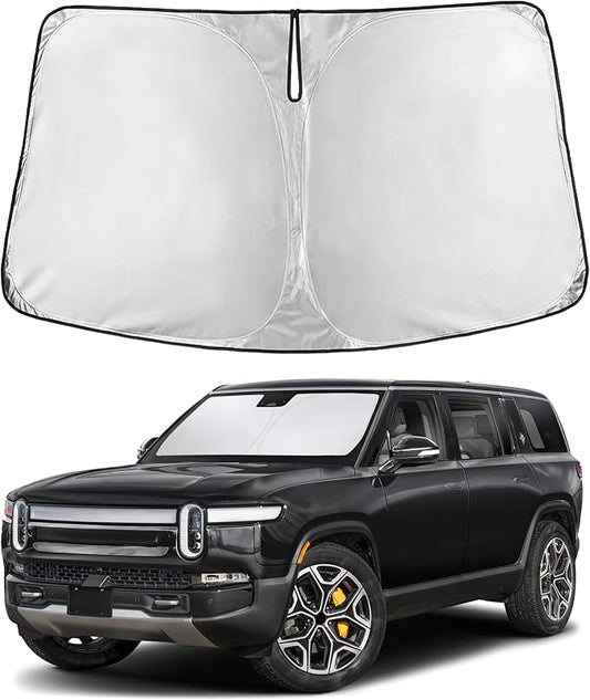 EcoNour Windshield Sunshade Compatible for Rivian R1S / R1T 2022-2024 2025 2026, Sun Visor for Front Windshield & Window Sun Shade Cover, UV Heat Blocker & Protector, Car Accessories