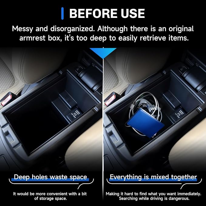 SXCY for 2021-2026 Mitsubishi Outlander Sport Center Console Organizer for 2025 2026 Outlander Sport Accessories for 2023-2026 Outlander Sport Console Organizer Armrest Console Tray Insert Box