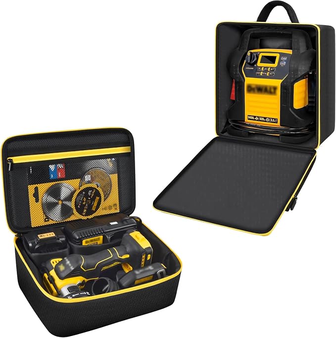 Car Battery Jump Starter Bag Compatible with DEWALT DXAEJ14 Digital Portable Power Station + Bag Compatible with DEWALT 20V MAX Cut Off Tool