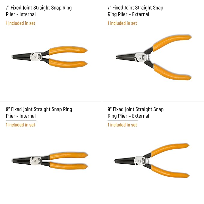 GEARWRENCH 4 Pc Snap Ring Pliers - 7" & 9" Straight Int/Ext | 89701