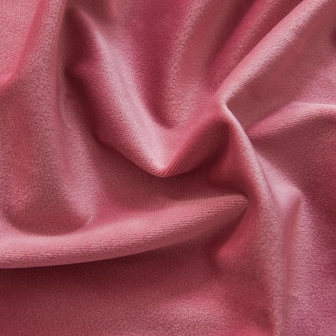 Roslynwood Luxury Soft Candy Pink Velvet Curtains 108 inches Long Back Tab Thermal Insulated Blackout Window Drapes for Living Room/Bedroom/Dining Room, W52 x L108, 2 Panels
