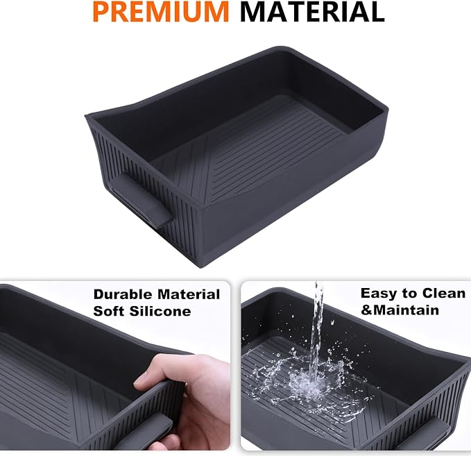 For 2026 Toyota RAV4 Silicone Center Console Wireless Charger Drawer Organizer Tray Scratch Scuff-free Easy to Clean, 6th Gen Hybrid&Plug-in Hybrid (PHEV) Interior Accessories