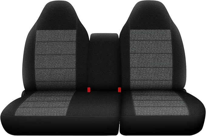 vokoroad Front Seat Cover for 1997-2000 Ford F-150 Pickup, Front High Back 60/40 Split Bench Seat Covers with Molded Headrests, Opening Center Console and Foam Seat Cusion, Exact Fit