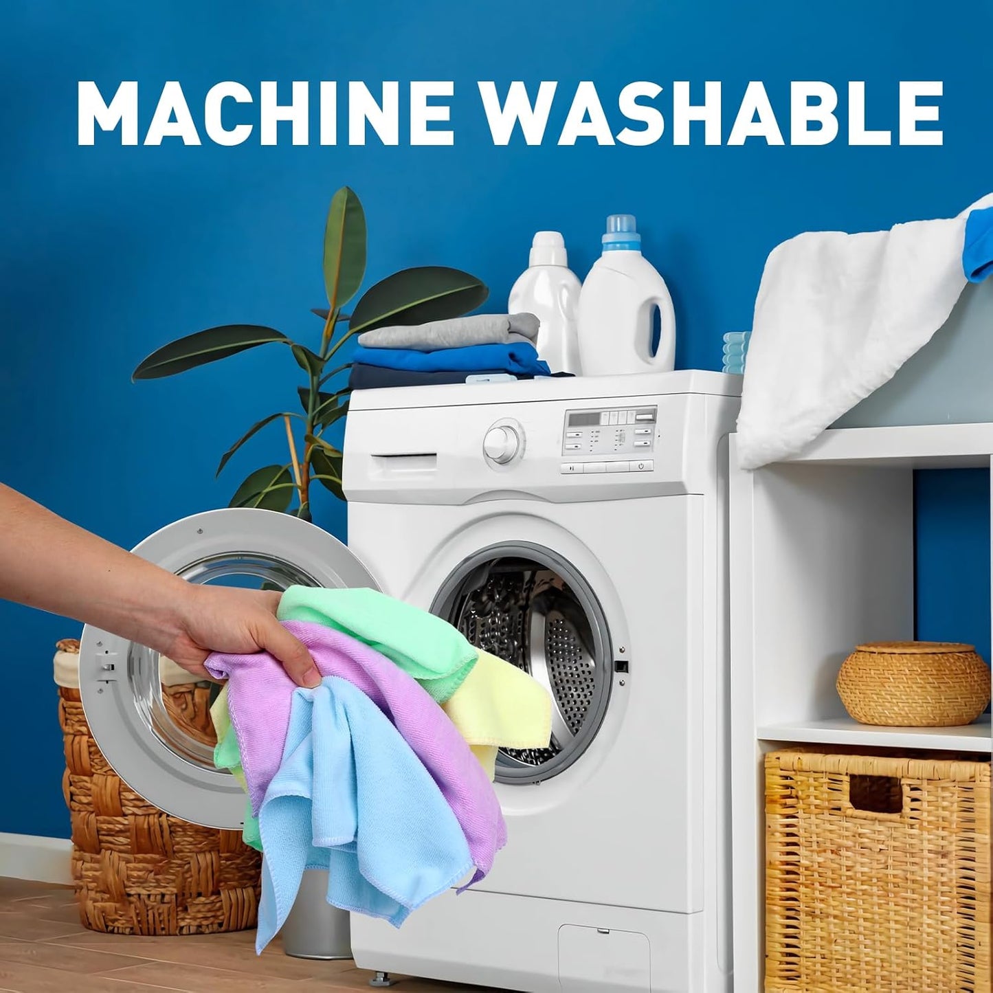 Microfiber Towels Bulk-300 Pack, Cleaning Cloths, Microfiber Towels for Cars, Cleaning Rags 5 Colors Assorted (12x12 inches)