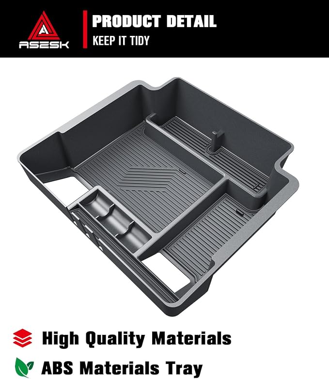 For 2022-2026 Chevy Silverado/GMC Sierra 1500&2024-2026 Silverado/Sierra 2500HD 3500HD - (Full Console w/Bucket Seats ONLY) Center Console Armrest Organizer ABS Materials