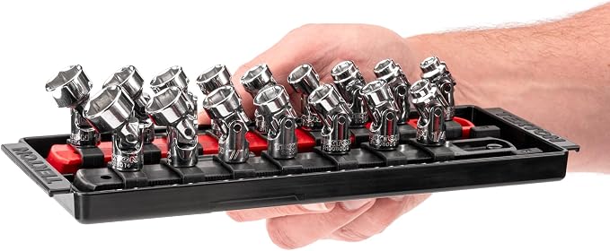 TEKTON 1/4 Inch Drive Universal Joint Socket Set, 16-Piece | SHD90217