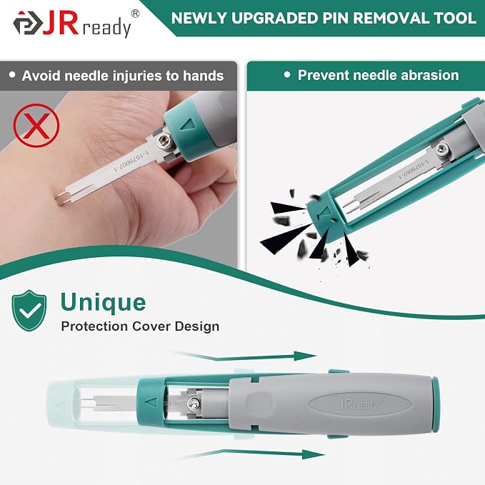 JRready 10Pcs Terminal Removal Tool Kit – Depinning & Release Tool for Deutsch, TE, AMP, Delphi, Aptiv Connectors – Automotive, Industrial, Agricultural Equipment Repair