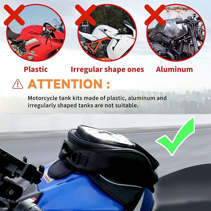 Dracarys Motorcycle Tank Bag Oxford Saddle Black Motorbike Bag - Strong Magnetic Bag for Honda Yamaha Suzuki Kawasaki Harley
