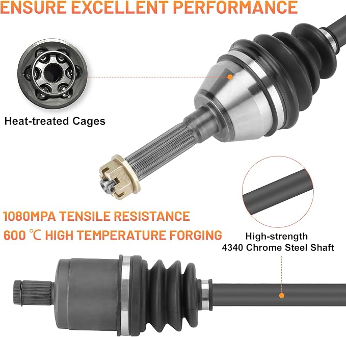 2 Front+2 Rear CV Axle for Polaris Sportsman 400 HO 2011-2012, Sportsman 500 800 2008-2012 (excluding "Touring" "X2" models), CV Axle Drive Half Shaft For 1332881, 1332656, 1332501