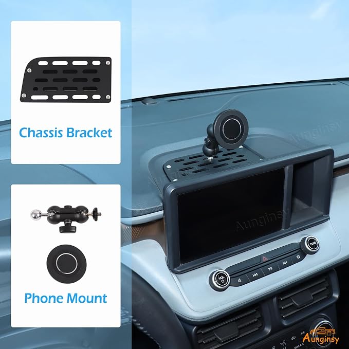 Aunginsy Center Console Dash Mount Magnetic Phone Holder Compatible with Ford Maverick 2022-2024, Dashboard Instrument Table Organizer Storage Tray Groove Panel Cell Mobile Phone Bracket Accessories