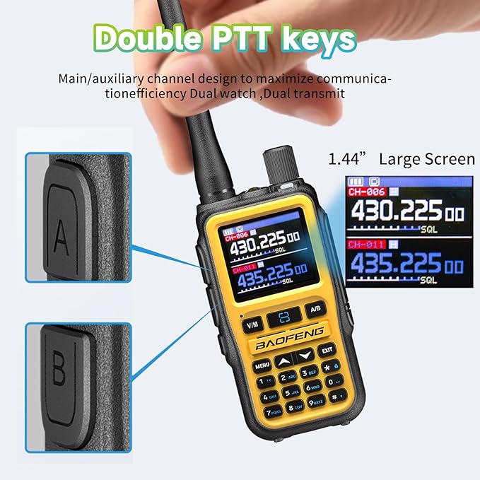BAOFENG UV5RMINI Two Way Radio NOAA Weather Radio Dual PTT 999CH Survival Radio APP Programming Copy Frequency Ham Radio