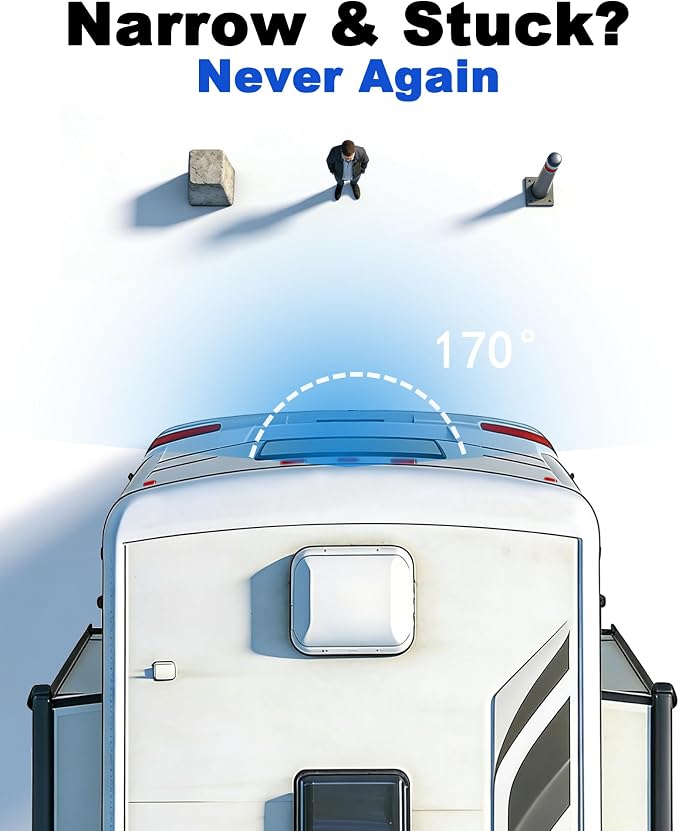 HD 1080P Magnetic Wireless Backup Camera for RV - 1-Min Easy Install for RV Trailer, Stays Secure on Bumpy Driving - 7'' Monitor for Rear View & Parking While Travel