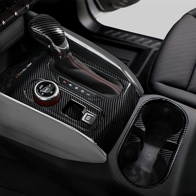 Car Carbon Fiber ABS Gear Shift Knob Panel Sticker Cover Interior Trim Decal for Chevy Colorado/GMC Canyon 2023 2024 2025 Accessories
