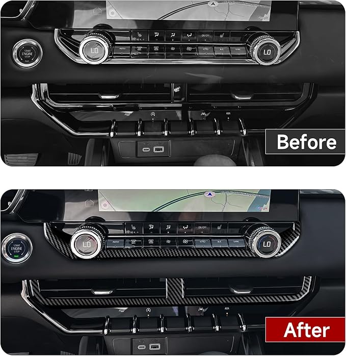 Youtaiche ABS Carbon Fiber Interior Center Console Dash Air Vent Cover Trim for Chevrolet Colorado/GMC Canyon 2023 2024 2025 Accessories