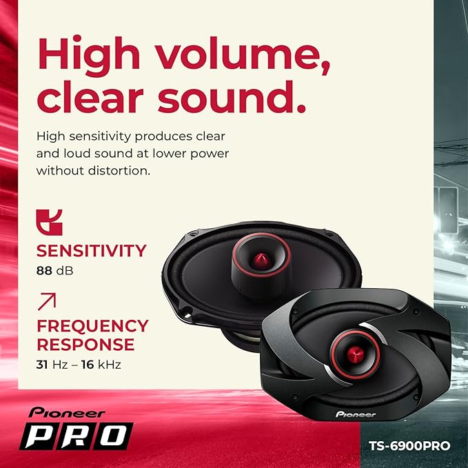 PIONEER P.R.O. Series TS-6900PRO 6” x 9” 2-Way Speakers (Pair) – 600W Max, Perfect for High-SPL Builds and Pro-Level Car Audio
