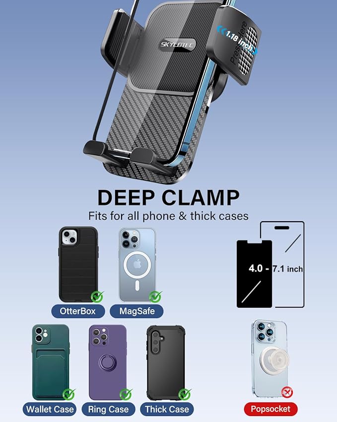 SKYLOTEC Car Phone Holder for Honda Civic 2016 2017 2018 2019 2020 2021 Accessories Automobile Cradles Phone Mount, Cell Phone Base Not Block Air Vent