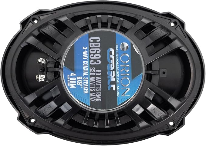 ORION Cobalt Series CB693 6x9” 3-Way Coaxial Car Speakers, 320W, 4 Ohms, Full Range, Enhanced Bass, Polypropylene Cone & Butyl Rubber Surround, Easy Install, Grills Included (Pair)