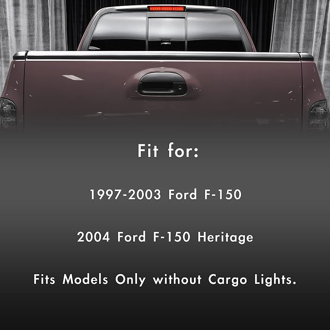 Third 3rd Brake Light LED for 2004 2005 2006 2007 2008 Ford F150, High Mount Rear Brake Lights Assembly for 04-08 F-150, Waterproof Center Cab Cargo Lamp Stop Light