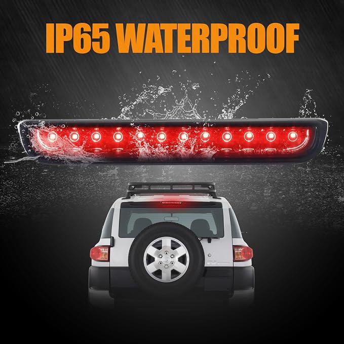 Third 3rd Brake Light LED for 2007-2014 Toyota FJ Cruiser, High Mount Rear Brake Lights Assembly for 07-14 FJ Cruiser, Waterproof Center Cab Lamp Stop Light