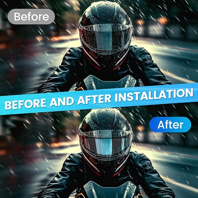 Motorcycle Anti Fog Film, Universal Fit Helmet Visors Insert Waterproof Fog Resistant Clear Vision (Anti Rain 3)