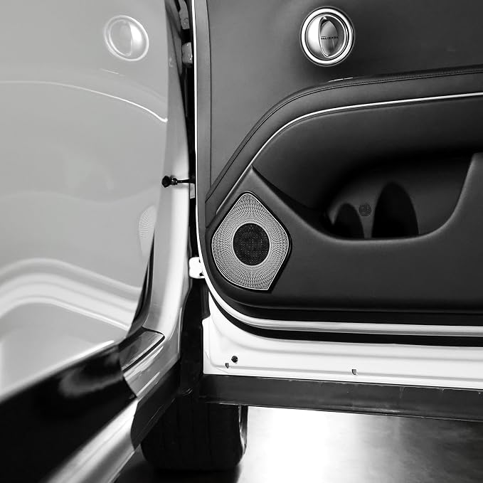 YOUTOOCAR Stainless Steel Door Speaker Decoration Cover Trim Compatible with Hyundai Palisade 2026 Accessories (Black)