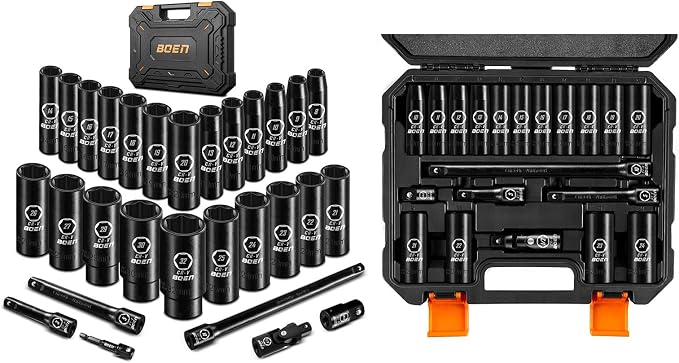 boen 29PCS Metric Socket Set(8mm-32mm) + 20PCS Metric Socket Set(10mm-24mm)