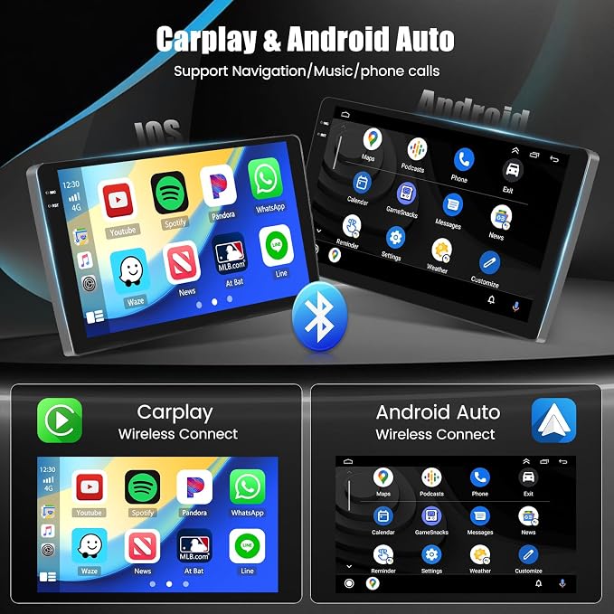 Hikity 4+128G Android 15 Car Stereo for Subaru Forester Impreza WRX STI 2008-2012, 9” Touchscreen Radio with CarPlay, Android Auto, Bluetooth, GPS Navigation, WiFi, DSP, FM, RDS + AHD Backup Camera