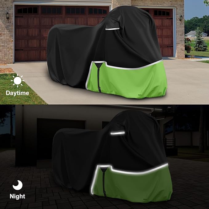 Waterproof Motorcycle Cover Replace for Kawasaki Z125/Z125 Pro/KLX 110 Models, 420D Oxford Cloth Motorcycle Cover for Snow Rain Dust Protection
