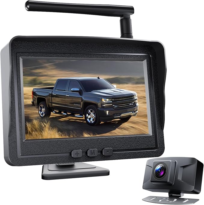 Wireless Backup Camera System Rear View Camera Monitor Kit HD 1080P Reverse Cameras for Truck Car Pickup RV Camper Waterproof Night Vision