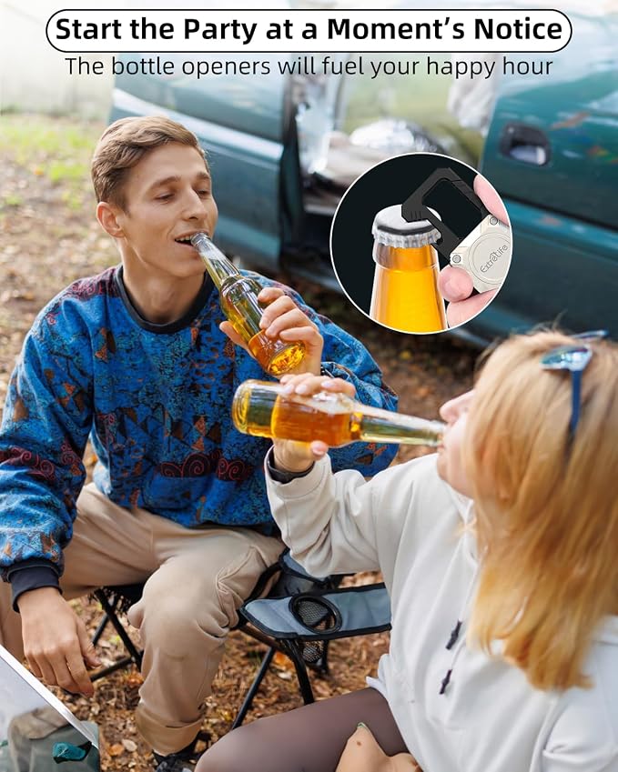 ExtreLife Keychain, Works with Apple Find My, Bottle Opener, Carabiner Car Key Chains with Gps Tracker
