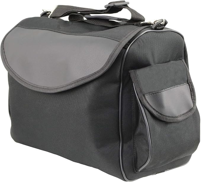 Milwaukee Leather SH630 Medium Black Textile Motorcycle Sissy Bar Duffle Bag - Medium