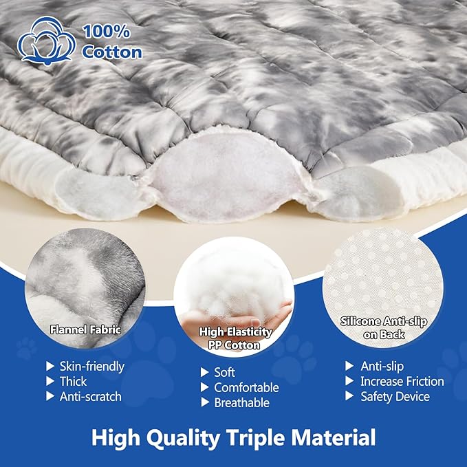 Bundle-2 Items,Thickened Dog Bed for Car Back Seat,Upgraded Bottom Non-Slip,Fits Hard Bottom car seat Cover for Dogs,Premium Mixed Color,Dog Car Seat Cover
